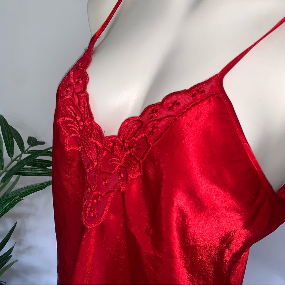 v i n t a g e :: Satin Slip Dress Lace Nightgown Chemise - Picture 2 of 12